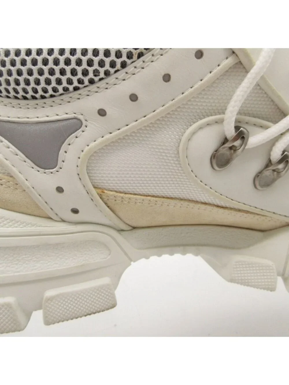 Gucci Sneakers Flash Trek Sneaker Shoes Mesh Contrast Chunky Dad White 7